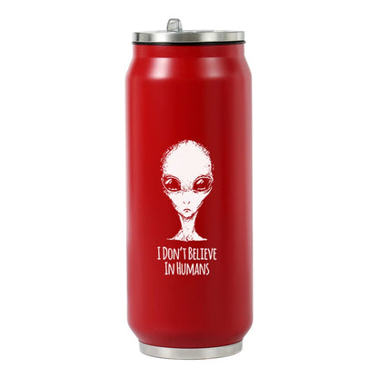 500ML 304 Stainless Steel Cola Can Thermos Custom LOGO Vacuum Cup Flask Portable Double Layers Straw Cup Water Bottle Mug