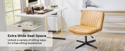 Adjustable Office Chair - Swivel Desk Chair with Double Cushion & Lumbar Support