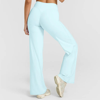 VEQKING Soft Active Women Yoga Pants Strait-leg Yoga Pilates Trousers Naked Feel Gym Fitness Peach Hip Outfits Loose Fit Bottoms