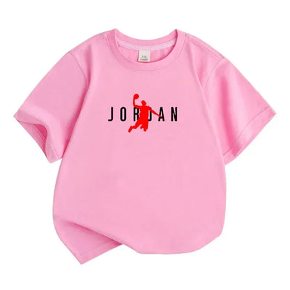 Summer Casual Kids T-shirt Breathable Cotton Jordan Print Short Sleeve Sport Tees Fashion Boy Girl Clothes