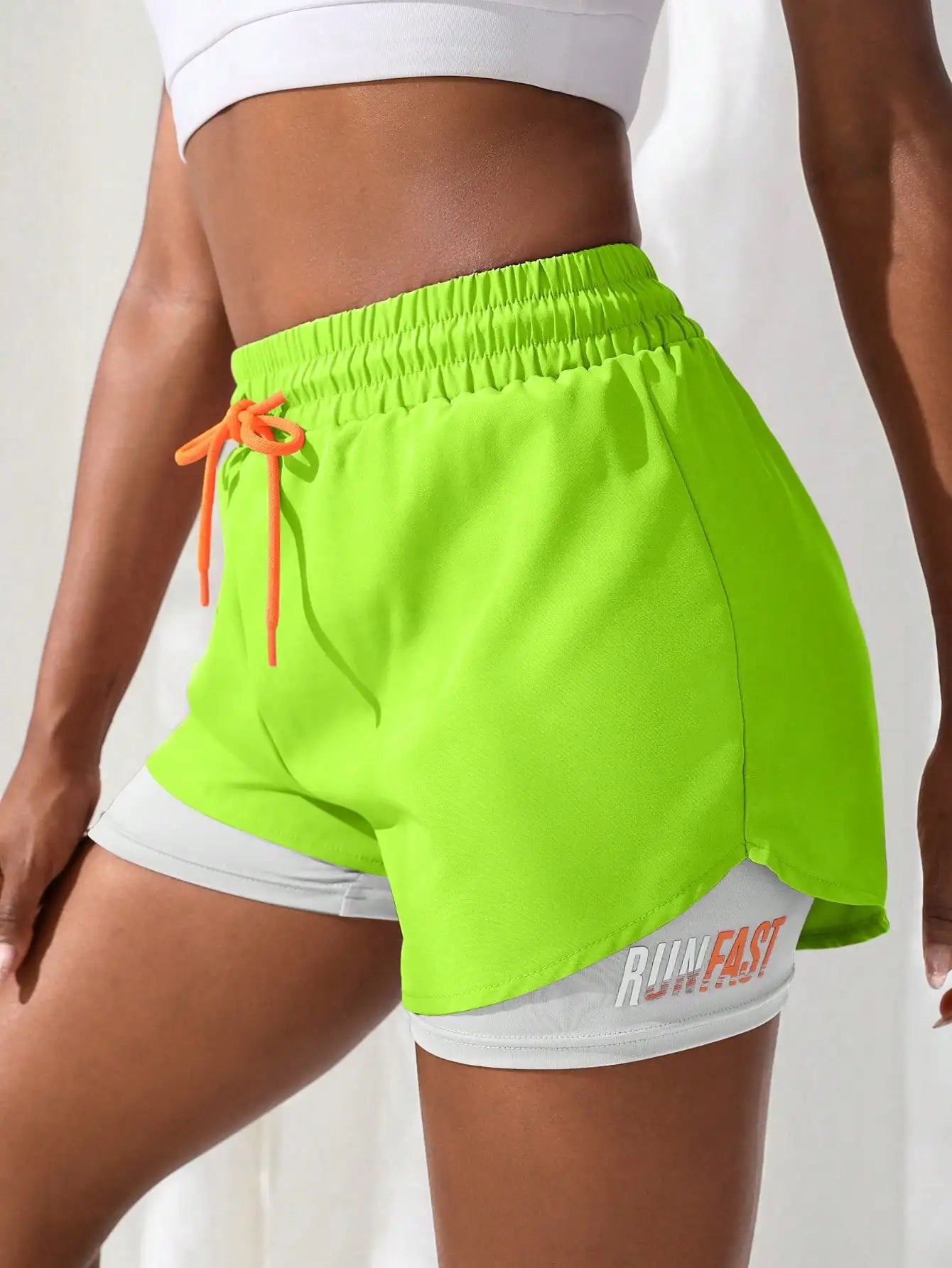 Women's High Rise Yoga Shorts - Elastic Waistband, Breathable Running Shorts