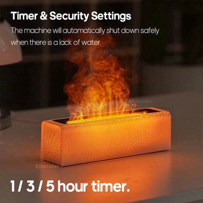 Aroma Diffuser  Humidifier - Ultrasonic Essential Oil Diffuser with RGB Flame Night Light - ZOOMNSTORE