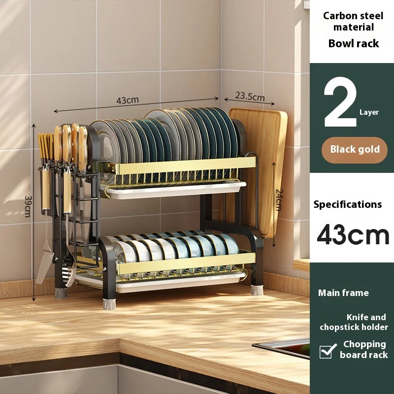 Multifunctional Kitchen Storage Rack - Bowl Dish  Chopstick Organizer - ZOOMNSTORE
