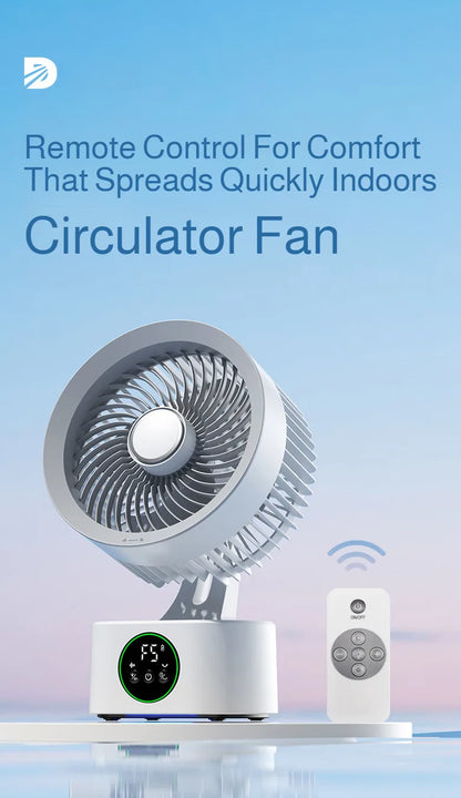 Portable Wall-Hanging Fan With Remote Control Smart Voice Rechargeable USB Household Electric Folding Fan Nightlight Air Cooler