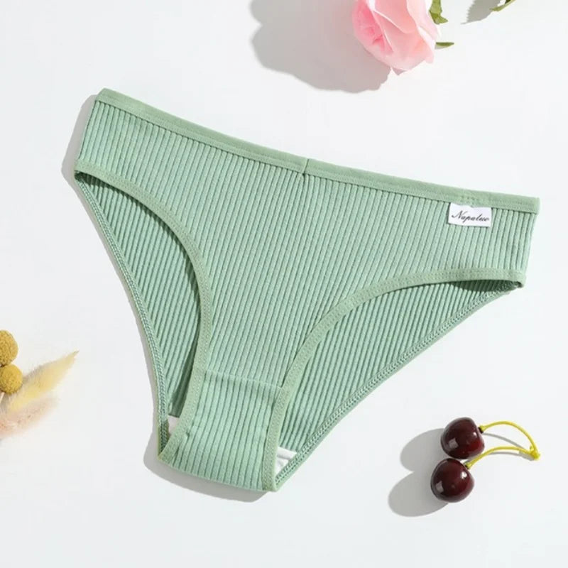 3Pcs/Set Cotton Panties Women Solid Color Soft Breathable Briefs Female Underpants Comfort Stretch Sexy Lingerie S-XL