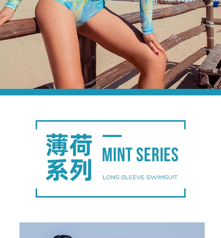 Nu-June Piece Swimsuit for Women, Long Sleeves, Rash Guard, Sports Swimwear, Surfing Bathing Suit, Body Suit, Beach, Hot Spring