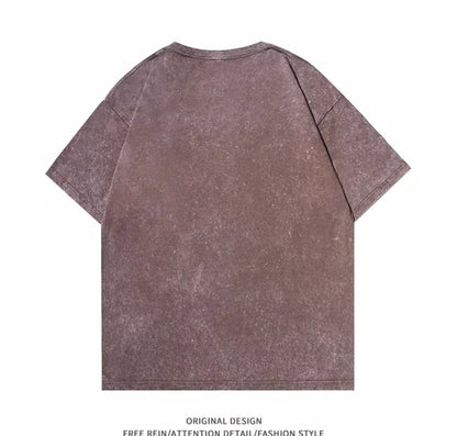 Retro Heavyweight T-Shirt - Solid Color Tee | Breathable Cotton Shirt, Short Sleeve Casual Top