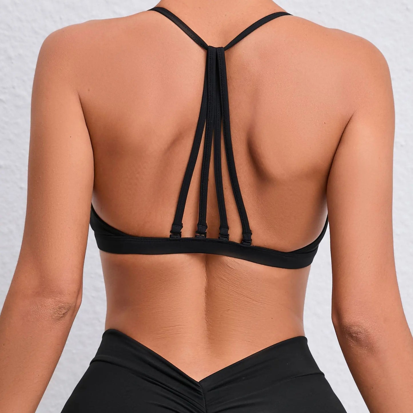 Yoga Sports Bra - Lightweight Nylon Spandex Multi Wear Crop Top with Removable Straps