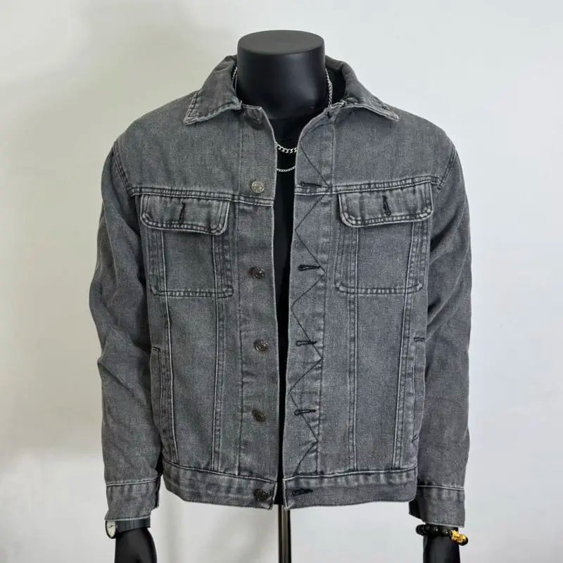 Autumn and Winter 2026 Retro Denim Jacket Men's Korean Slim Trend Handsome Multi-pocket Brand Man Luxury Tooling Jacket Men
