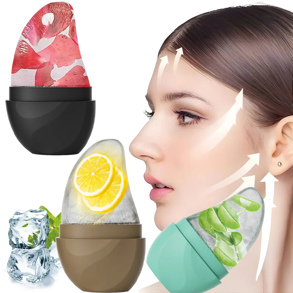 Ice Face Roller Ice Cube Beauty Massage Silicone Ice Mold for Eye Puffiness Ice Facial Roller Shrink Pores Reduce Swelling Gifts