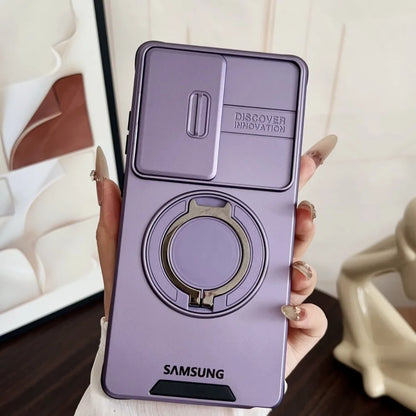 Military Armor Slide Camera Protection Magnetic Bracket Case Samsung S26 S25 FE S24 S23 S25 Ultra S22 Plus S21 A56 A36 A16 Cover
