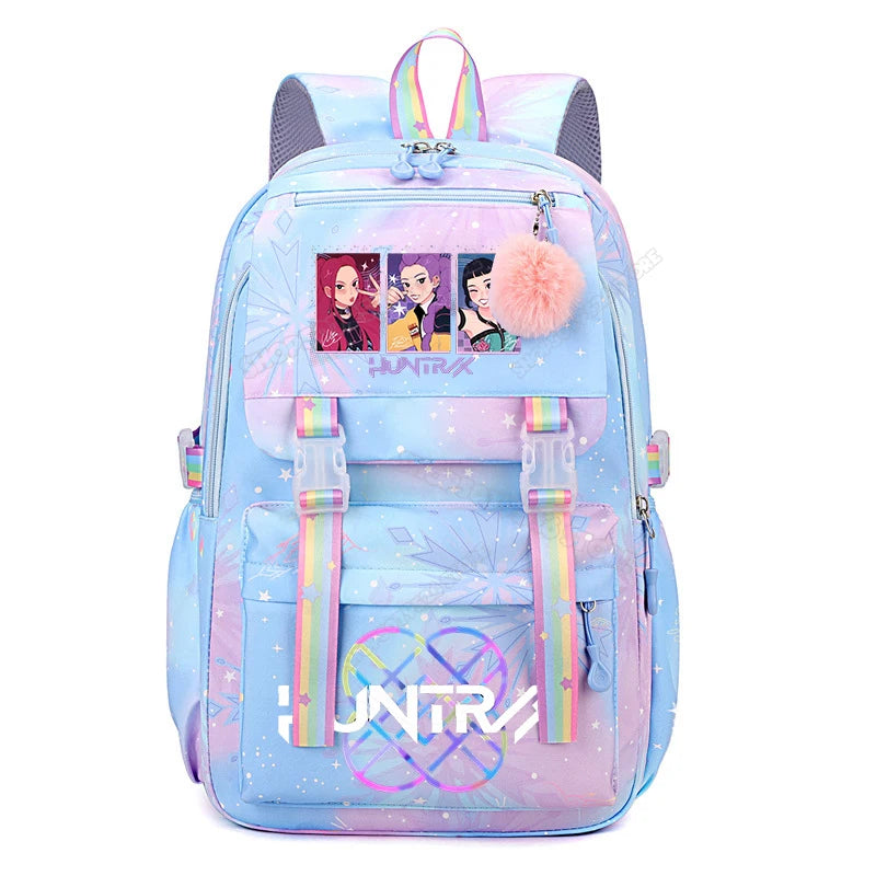 Kids Backpack - High Capacity Cartoon Anime School Bag for Girls | Breathable, Wear Resistant