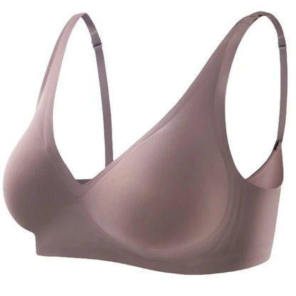 Push Up Seamless Bras - Wire Free Padded Bralette With Removable Padding, Adjustable Strap Bra