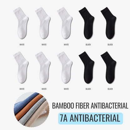 Antibacterial Bamboo Socks – Men’s Business Dress Socks, Thin Deodorant Crew, 5-Pack