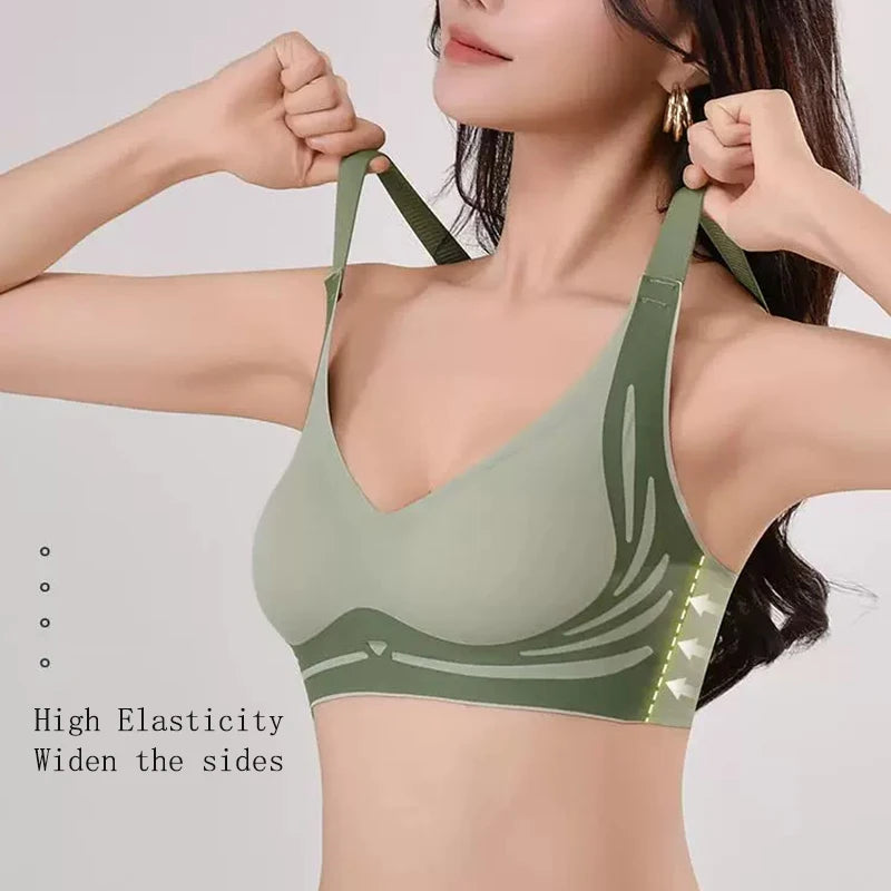 Wireless Push-Up Bra - Seamless Full Cup Plus Size Bralette With Soft Sleepwear Comfort