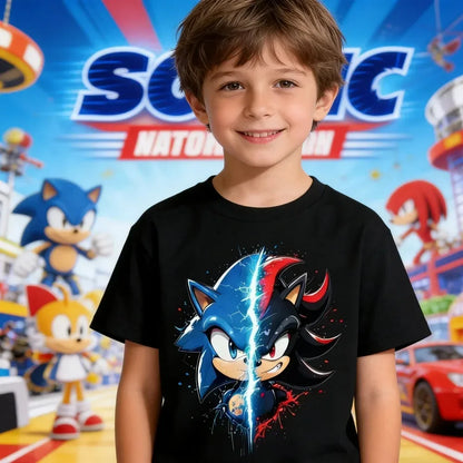 Sonic The Hedgehog Kids T-Shirt Anime Print Cotton Short Sleeve Boy Girl Summer Casual Top Gift