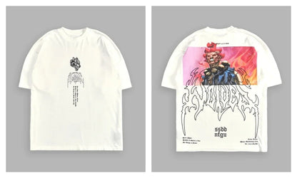 WOLVES CLUB STABILITY "PREMIUM" OVERSIZED TEE IN BLACK Summer Men's and Women's T-shirt Fashion Loose Printed Tops