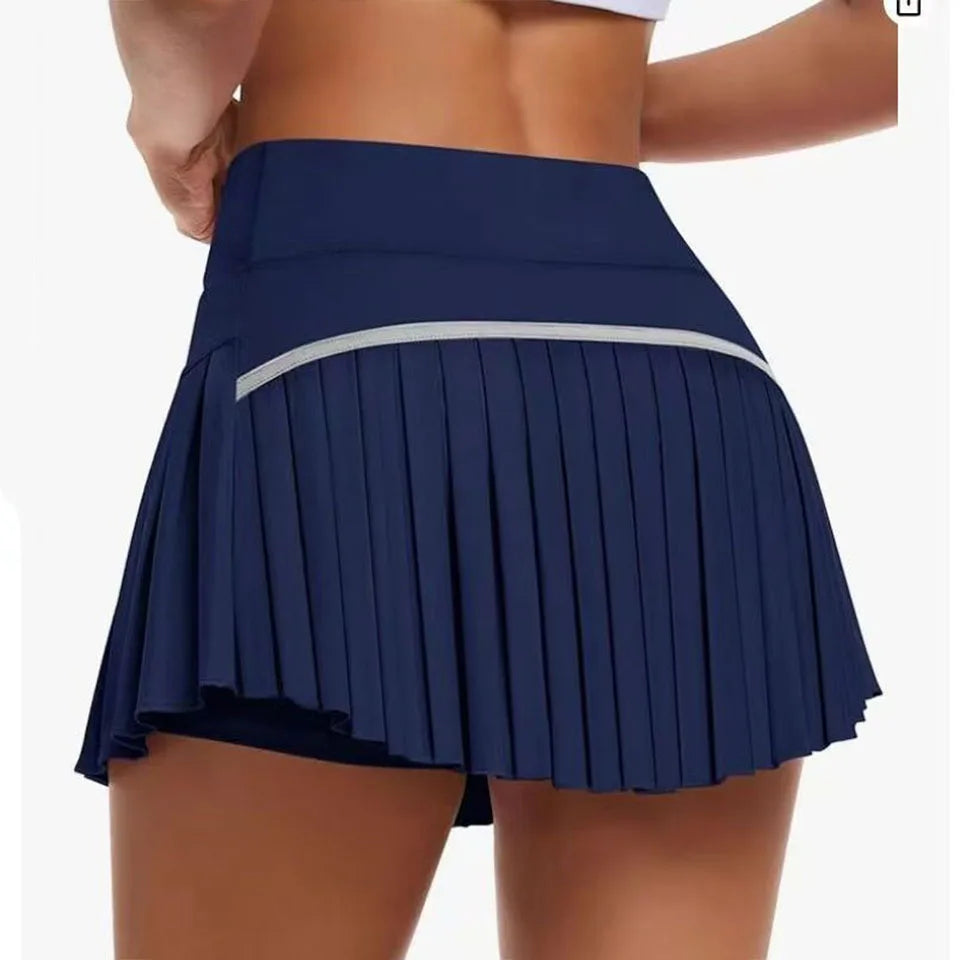 Summer Candy Color Running Shorts Side Pocket False 2 Pieces Tennis Mini Skirt Cooling Quick Dry Breathable Yoga Skirt Women