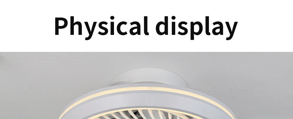 6-Speed Enclosed Circular Fan Light with Remote Control, Bedroom Fan Light, Living Room Bedroom Dining Room Ceiling Light