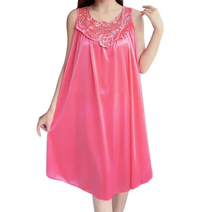 Women Nightgowns Satin Lace Sleepwear Nightwear Sexy Pyjama Women Home Clothing Sleepwear Female Free Size Lingerie Gown Robe