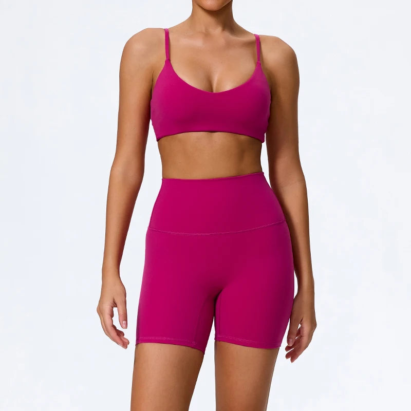 Women Sports Set – Summer Two Piece Gym Outfit With High Waist Leggings & Sleeveless Top