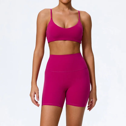 Women Sports Set – Summer Two Piece Gym Outfit With High Waist Leggings & Sleeveless Top