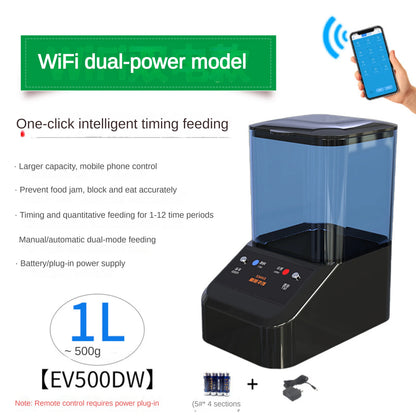EVNICE automatic fish feeder WIFI Koi Rohan arowana feeder large capacity of 04L/1L/2L/timed, quantitative and precise feeding