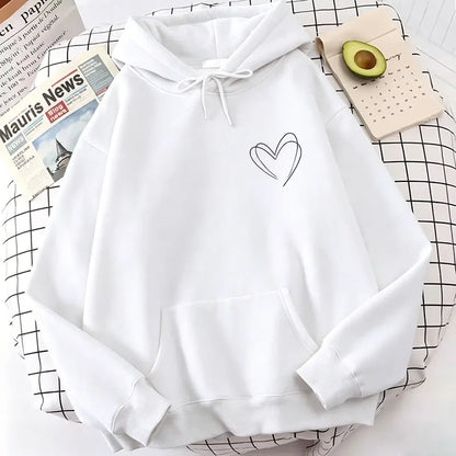 Fashion Women love heart Print Hoodies Spring Autumn Winter Casual Hoodies Sweatshirts Tops Hoodie Sweatshirt