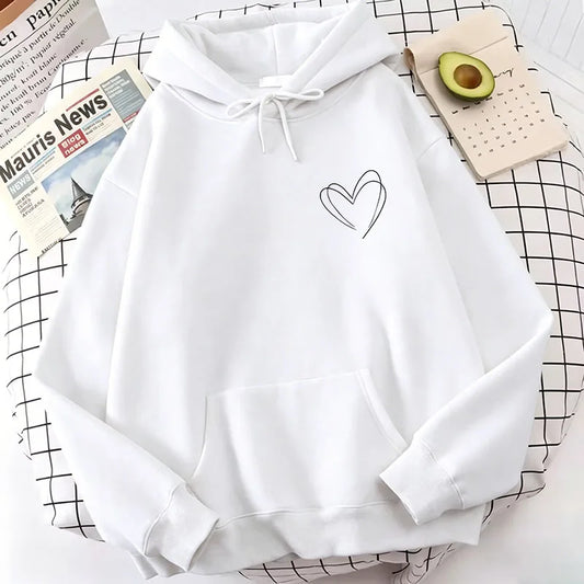 Fashion Women love heart Print Hoodies Spring Autumn Winter Casual Hoodies Sweatshirts Tops Hoodie Sweatshirt