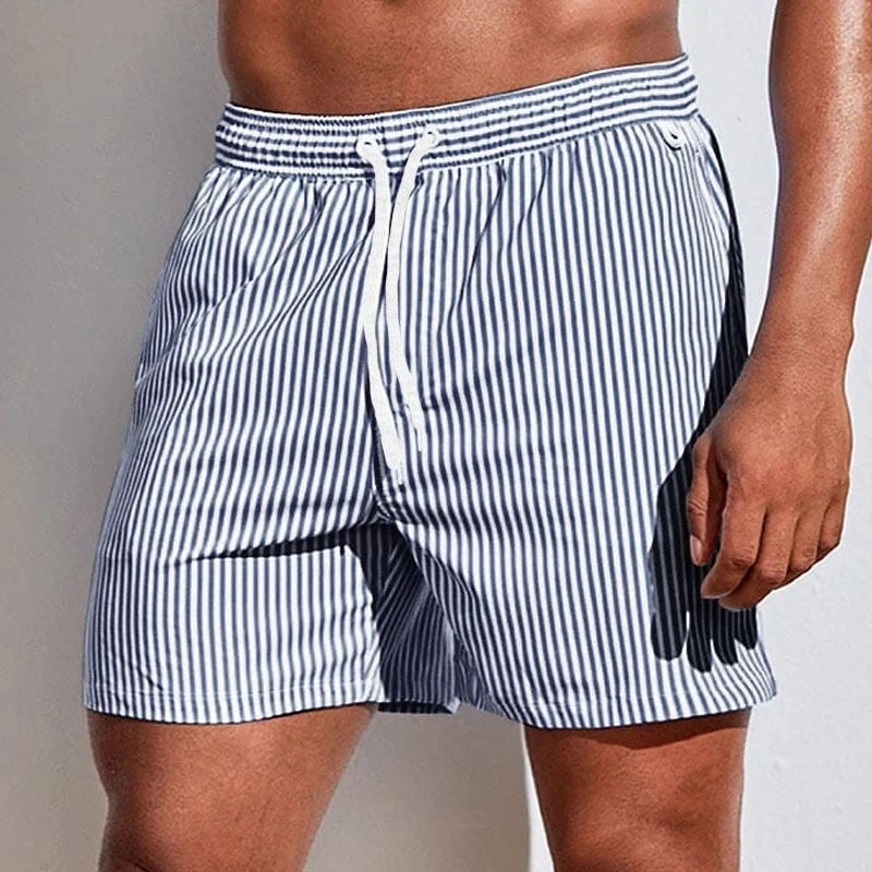 Simple Vertical Stripes Pattern Short Pants For Men Summer Casual Daily Wear 3D Printed Beach Shorts Loose Vacation Swim Trunks
