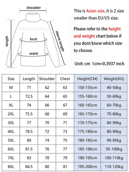 8XL Puffer Jacket Men Thick Warm Parka Plus Size Quilted Jacket Solid Outwear Coats Loose Cotton-padded Men's Clothing Top