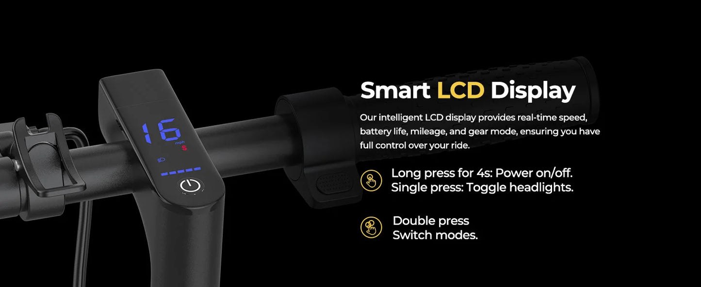 2026 LADPED LP60 Electric Scooter 350W Max 19mph Speed 8.5inch Tire Folding Design with 16 Miles Range for Adult Urban Commuting