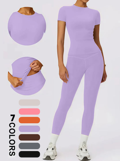Women's Yoga Set, High-Quality Body-Fitting Quick-Dry Fitness Wear, Sport Yoga Two-Piece Set