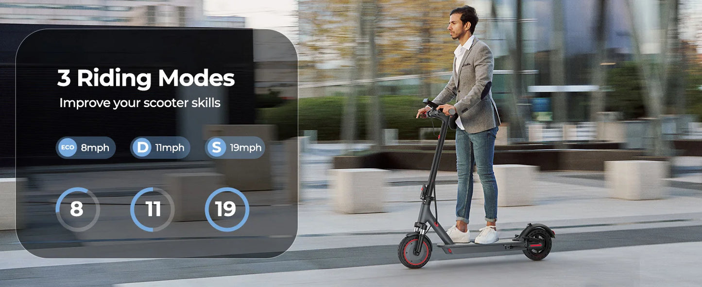 AOVOPRO AP07 Electric Scooter 10.5Ah 19mph APP Smart Control Scooter 8.5inch 23miles Max Range Double shock absorption for Adult