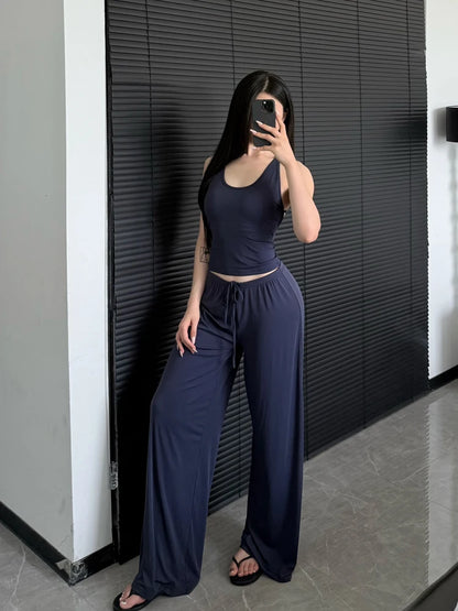 Ctenkevet-High Waist Wide-Leg Yoga Joggers for Women, Female Casual Tracksuit Bottoms, Straight Outdoor Baggy Sweatpants, Autumn