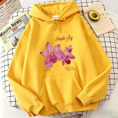 Harajuku Graphic Pullover Flower Design Hooded Sweatshirt Cute Hoody Spring Casual Hoodies Pullover Hooded Daily