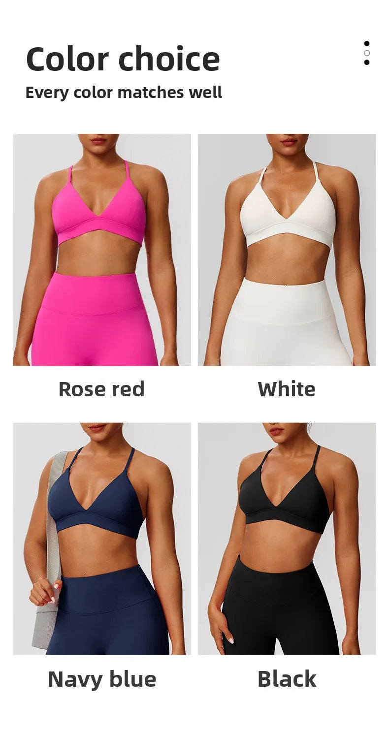 Tight Yoga Bra Women's Camisole Beautiful Back No Steel Ring Sports Bra Quick Drying Running Yoga Clothes Fitness Chest Pads
