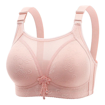 New Style Non Steel Ring Gathering Anti Sagging Thin Cup Breathable Adjustable Back Bra Anti Slip Four Breasted Underwear