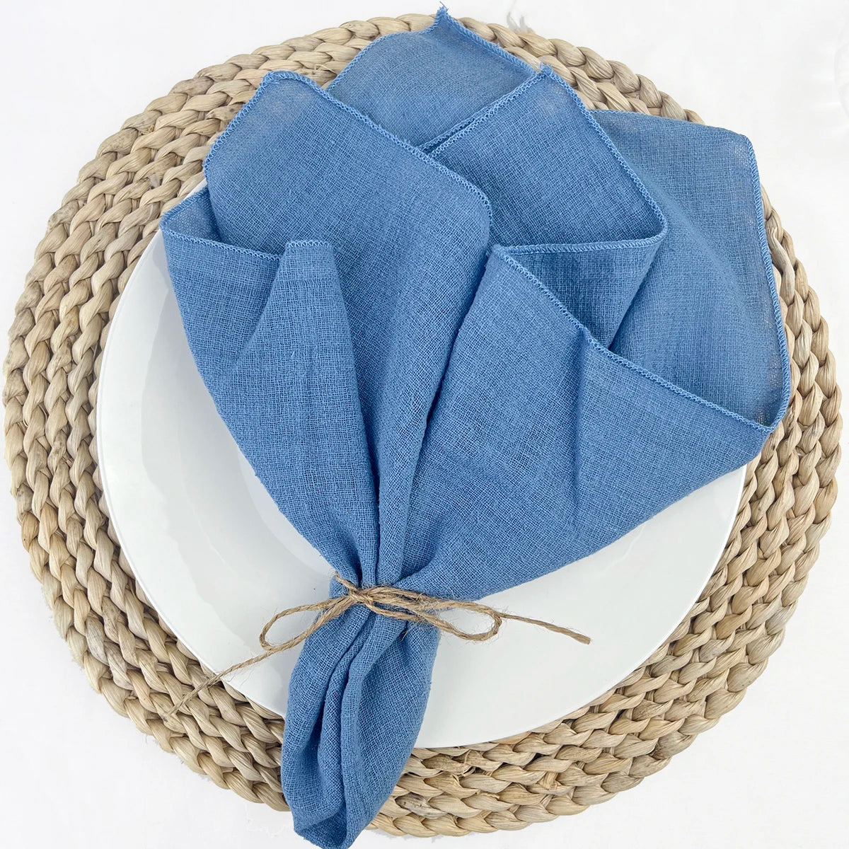 Cotton Cloth Napkins Set of 6 - 30x30cm Gauze Fabric for Wedding  Everyday Use