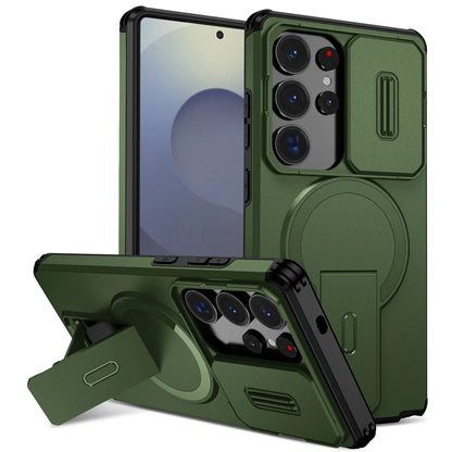 Lens Protect Camera Phone Case for Samsung S25 FE S26 S24 Ultra S23 Plus A37 A57 A17 A36 A56 A16 A55 Magnetic Kickstand Cover