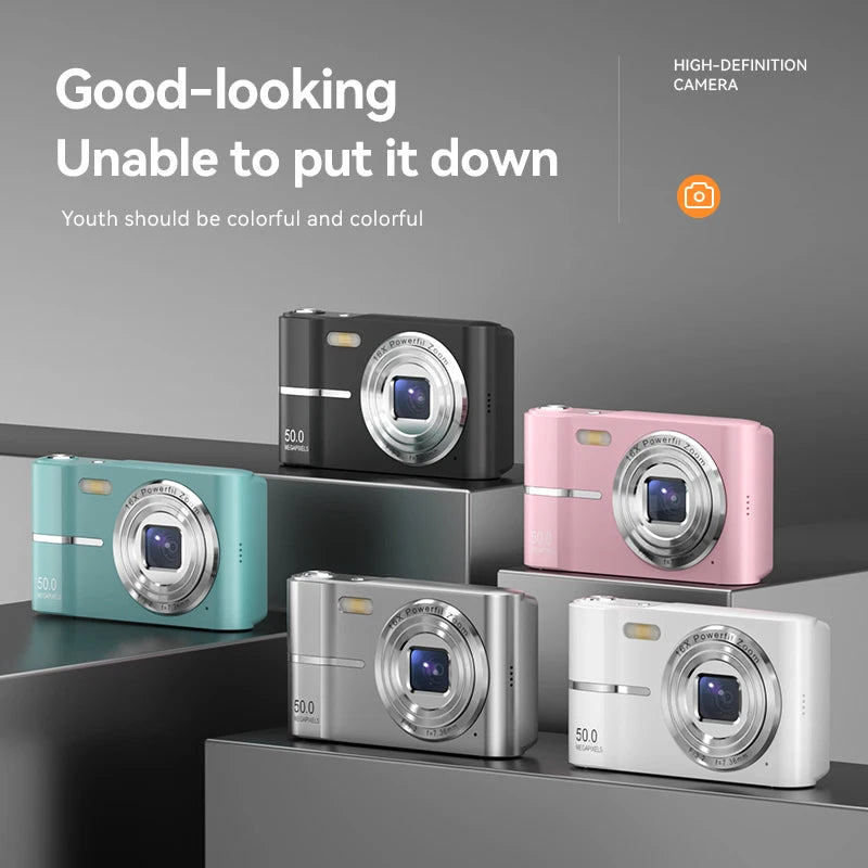 Portable Digital Camera - 44MP Compact Camera with 16x Zoom & 2.4 Inch LCD Screen