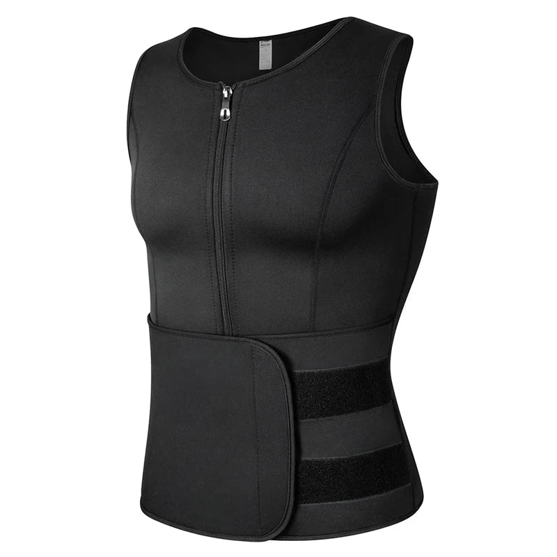 Men Body Shaper Waist Trainer Vest – Sauna Sweat Slimming Underwear Shirt