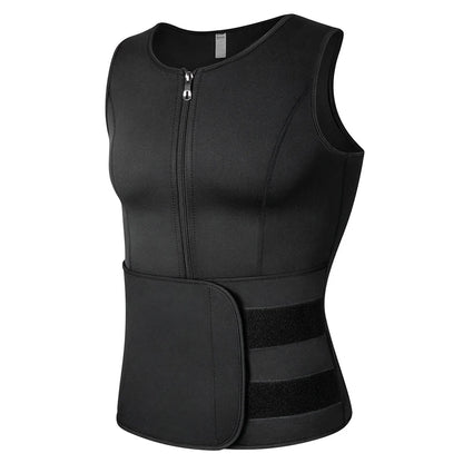 Men Body Shaper Waist Trainer Vest – Sauna Sweat Slimming Underwear Shirt