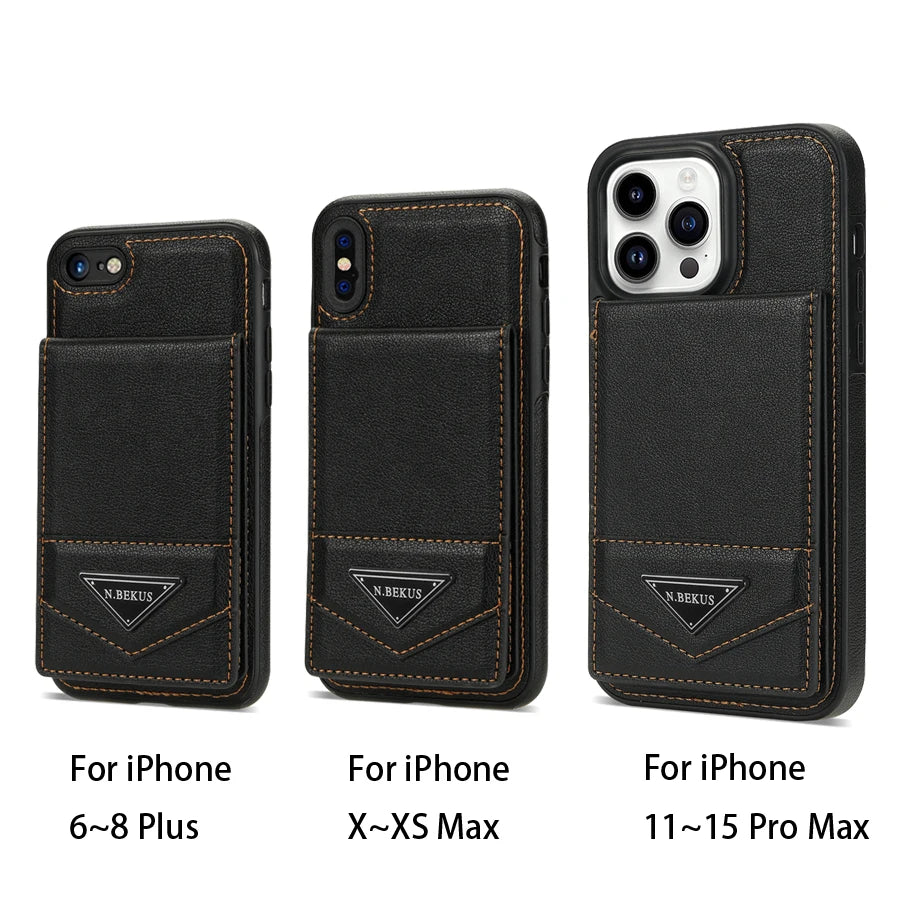 Wallet Magnetic Flip Sidestick Hardware Anti-theft Brush Leather Case For iPhone 17 Air 16e 16 Pro Max 15 Plus 14 13 12 11 XR