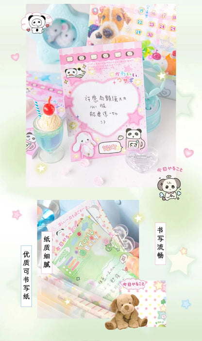 Cute Japanese Memo Pads - 50 Sheets Old-Fashioned Message Paper for DIY Journals