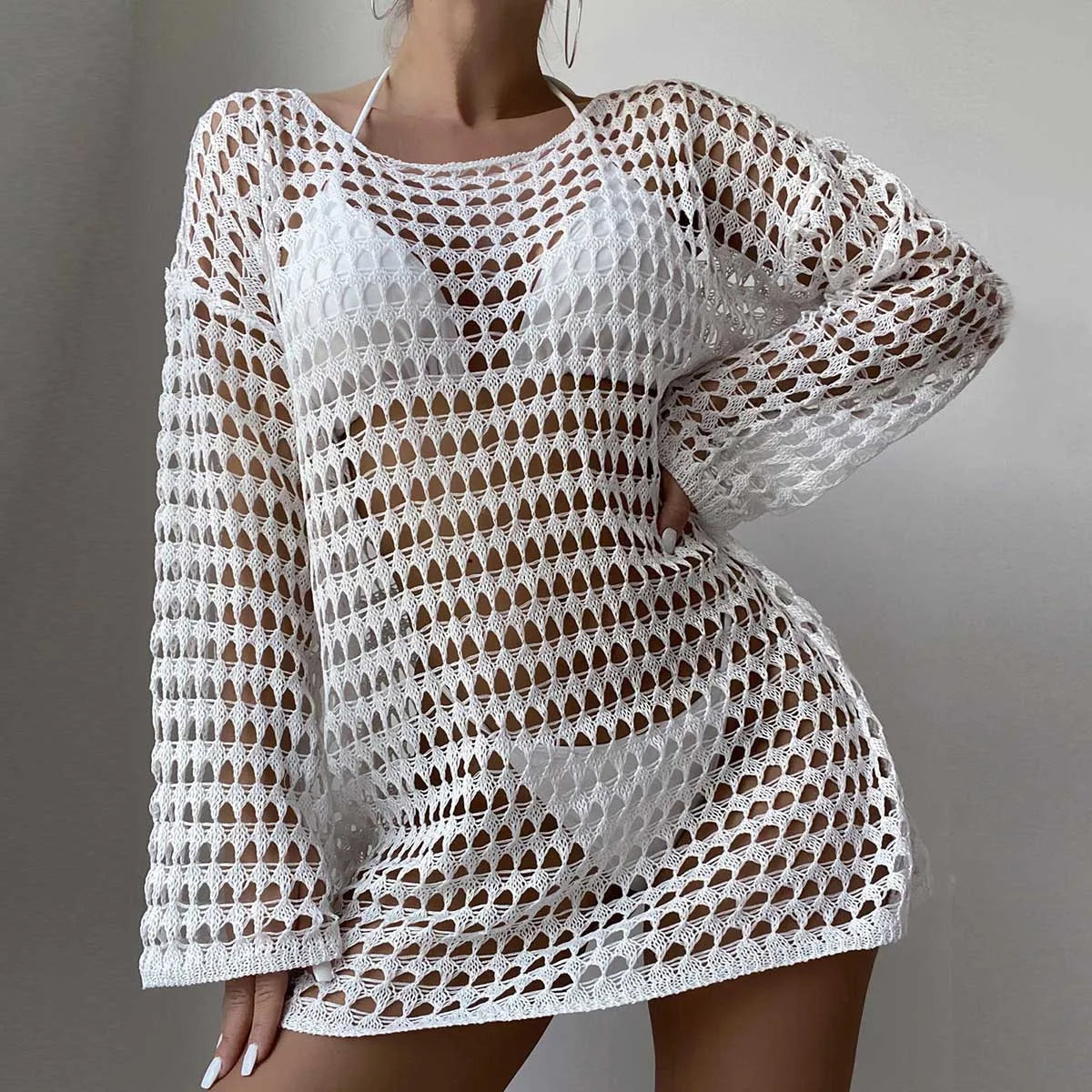 Girls Women ladies Sports long sleeve New style BIKINI-Plus Size Beachwear Tunic for Swimwear Sun Protection Clothes Cover Up