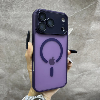 Matte Magnetic Wireless Phone Case for iPhone 11-17 Pro Max - Translucent Magsafe Cover