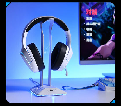 ATK M1 Game Headset Three Mode Wireless Headworn PS5  PC Gaming Headset Microphone Virtual 7.1 Surround Noise Reduction Headset
