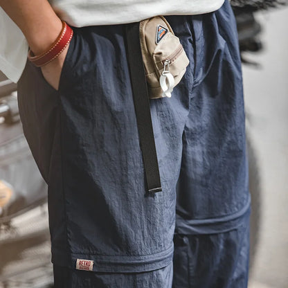 Maden Outdoor Removable Cargo Pants Men Casual Hiking Mountain Functional Trousers Straight Jogger Short Pants Techwear Big size