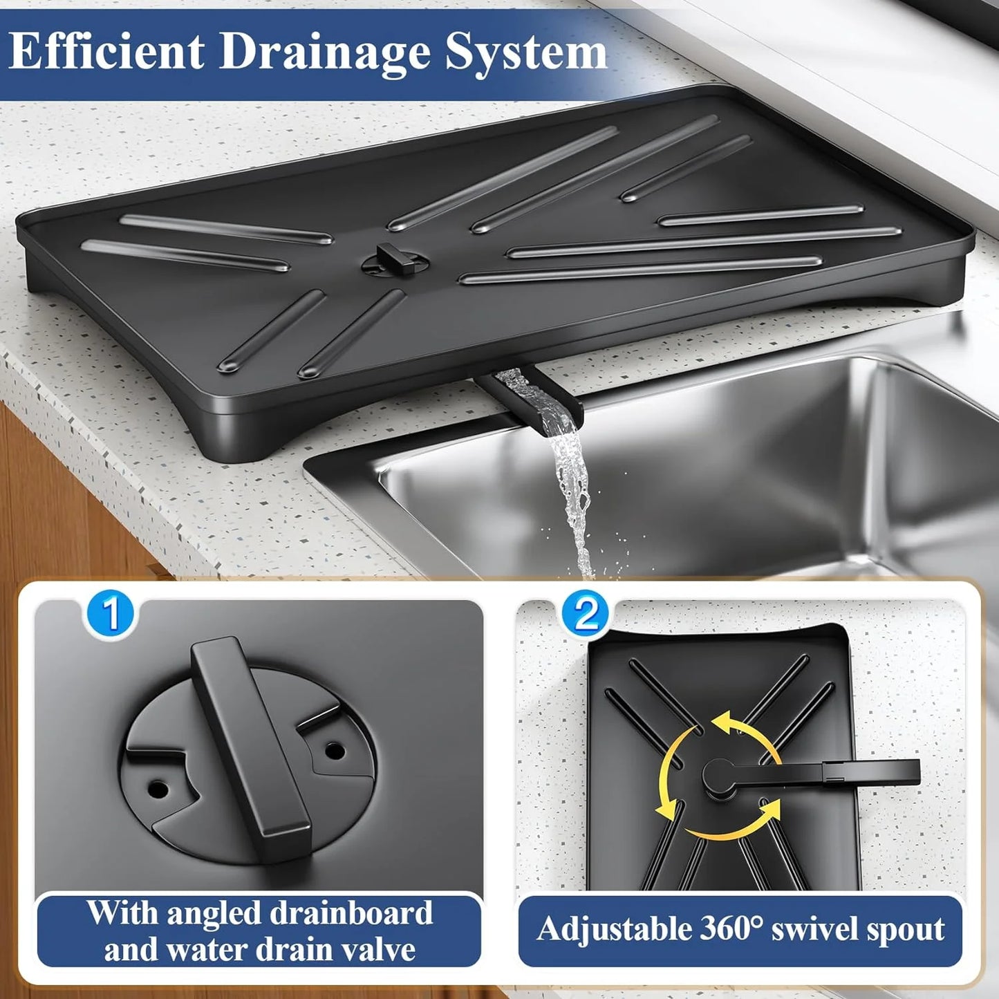 Large Rustproof Dish Drying Rack with Drainboard  Utensil Holder - ZOOMNSTORE